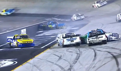 Drew Dollar gets loose triggered parking lot wreck at Bristol